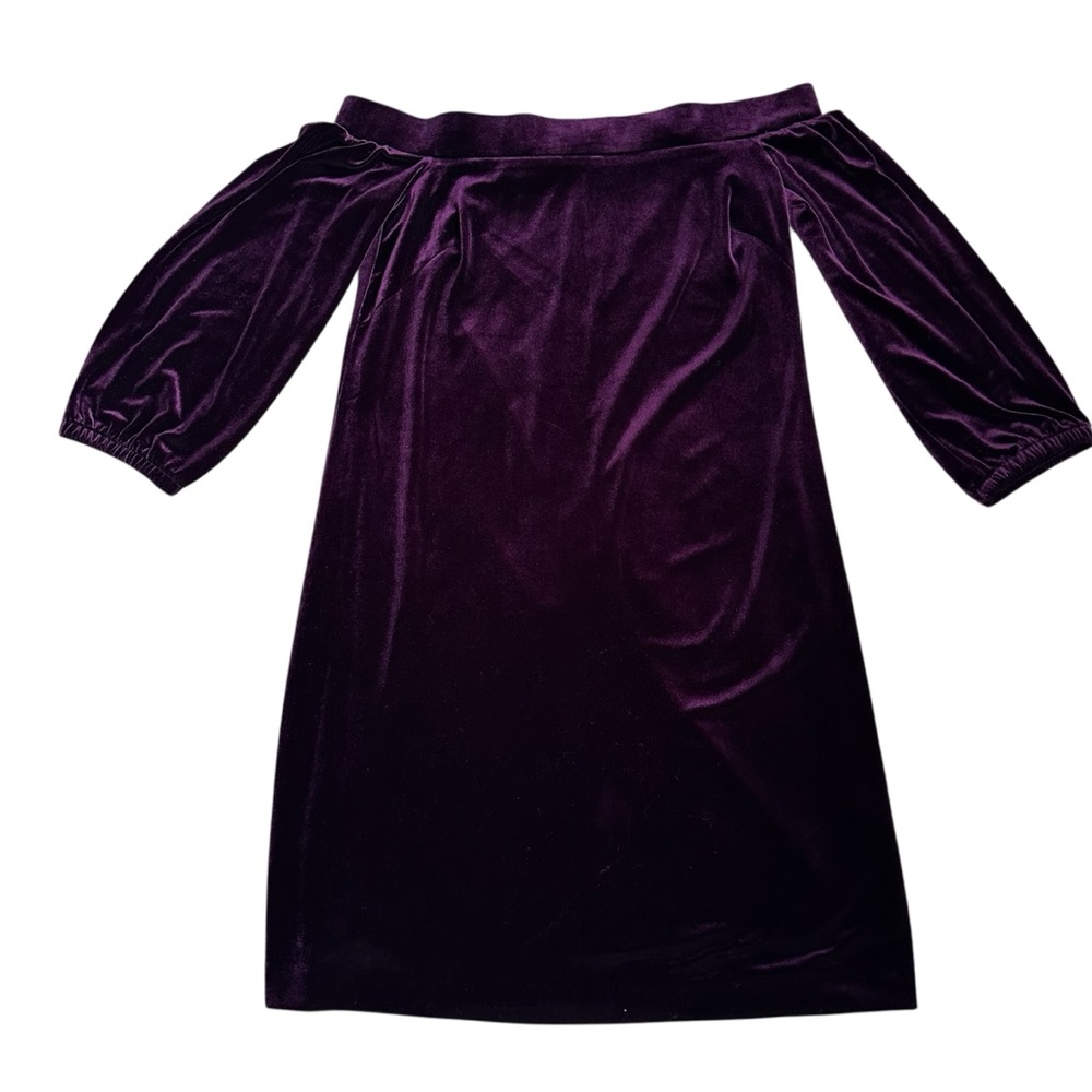 Vince Camuto Velvet Purple Off-Shoulder Dress